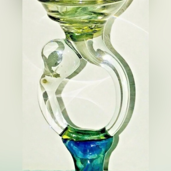 Vintage Peter Bramhall Hand Blown Goblet Chalice 3-19-1979 Original Owner - Picture 12 of 16